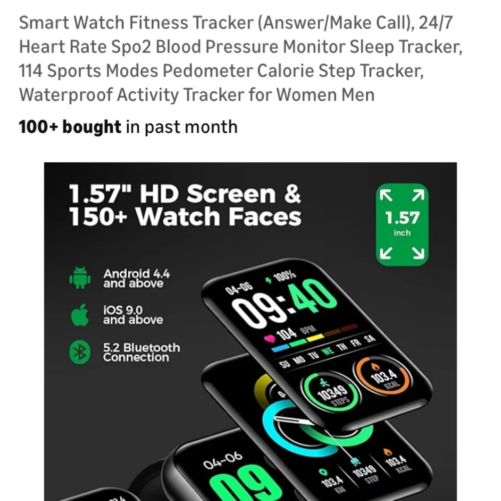 Black Smartwatch with Fitness Tracker